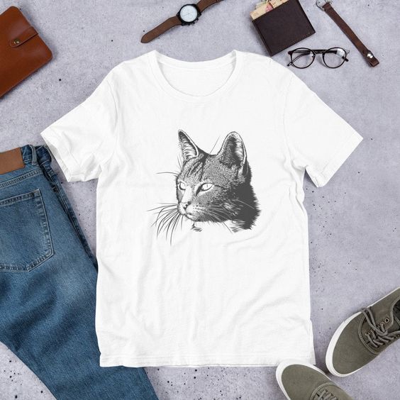 Realistic Cat Face T-Shirt EL