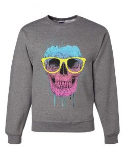 Skull with Glasses Sweatshirt VL01