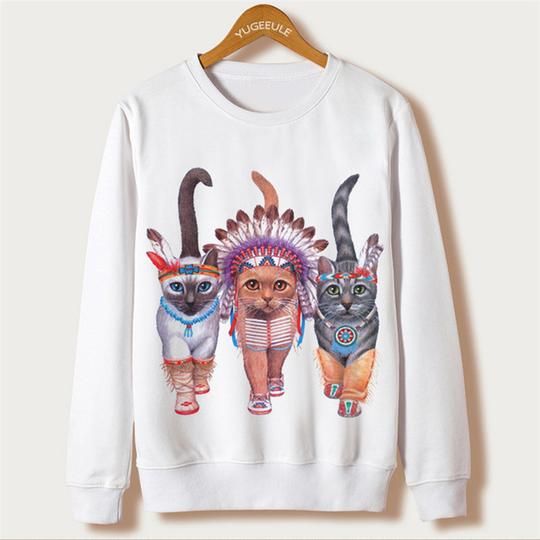 Sweatshirt Women Cat EL