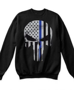 Thin Blue Line Skull Sweatshirt VL01