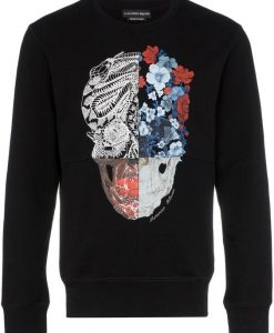 floral skull print sweatshirt VL01