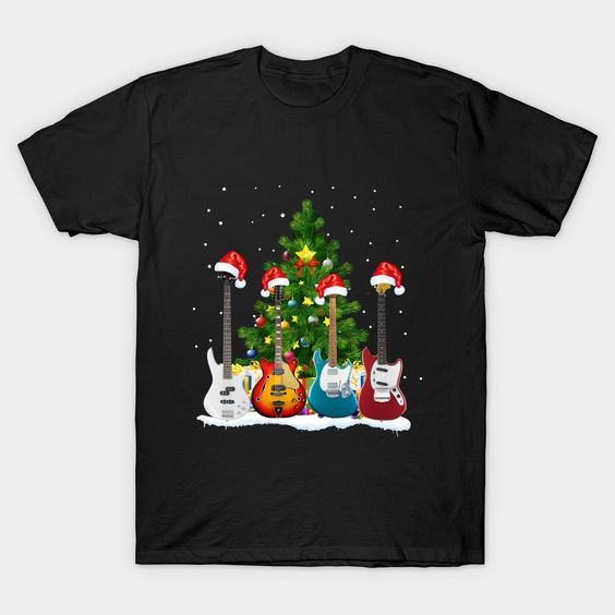 Guitar Christmas T-shirt Fd9N