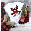 Buffalo Plaid Reindeer T-Shirt D7VL