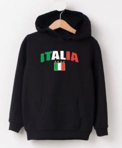 Italia Black Color Hoodie VL2D