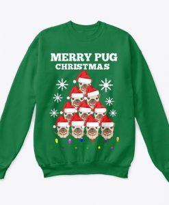 Merry Pug Chistmas Sweatshirt EM4D
