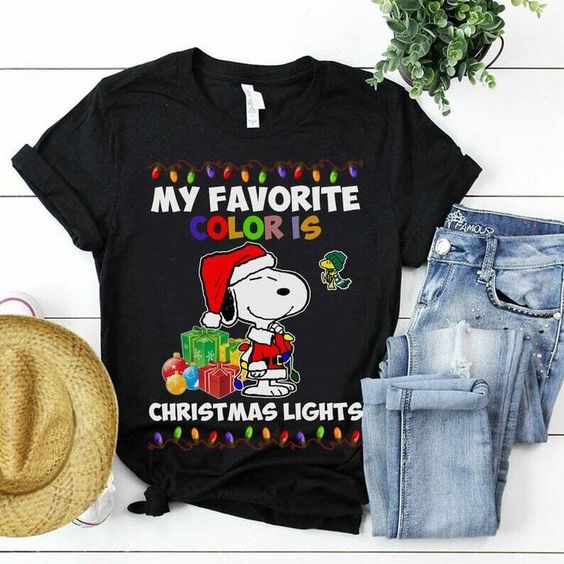 Snoopy Santa My Favorite T-Shirt D7VL