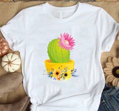 Cactus Flower Tshirt LI9M0