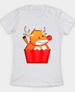 Christmas Reindeer Cupcake T Shirt AF18M0