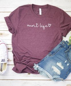 Aunt Life Script T Shirt AF21A0