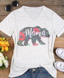 Floral Mama Bear T Shirt EP22A0