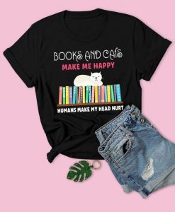 Books and Cats Tshirt TY13AG0
