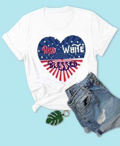 Red White Blessed Tshirt TY13AG0
