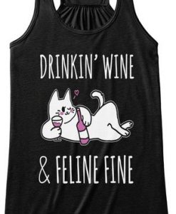 Drink Wine & Feline Fine Tank Top PU23MA1