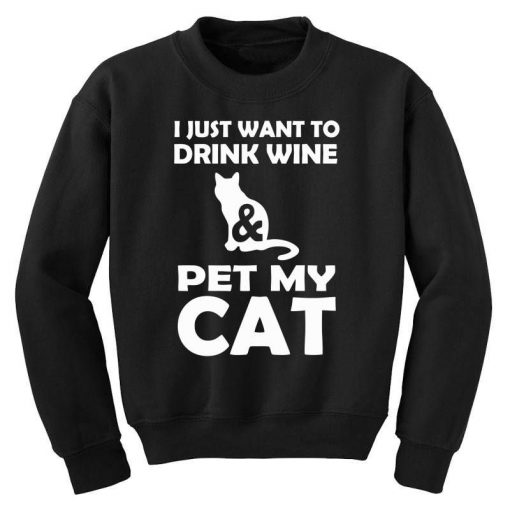 Funny Pet Cat And Drink Wine Youth Sweatshirt AL12A1