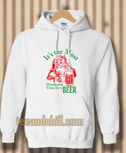 Santa Claus It's the most Wonderful Time for a Beer Christmas Hoodie TPKJ3