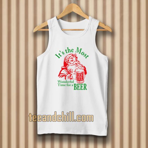 Santa Claus It's the most Wonderful Time for a Beer Christmas Tanktop TPKJ3