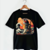 Retro samurai Cat With Wave T-shirt HR